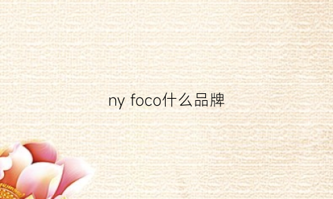 nyfoco什么品牌(ny品牌是什么档次)